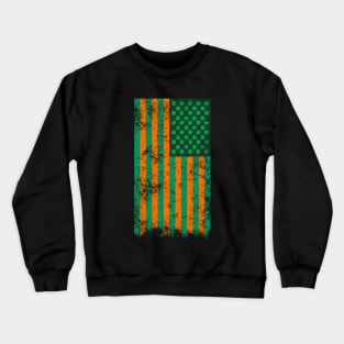 Irish American Shamrock Flag (Green/Orange) Crewneck Sweatshirt